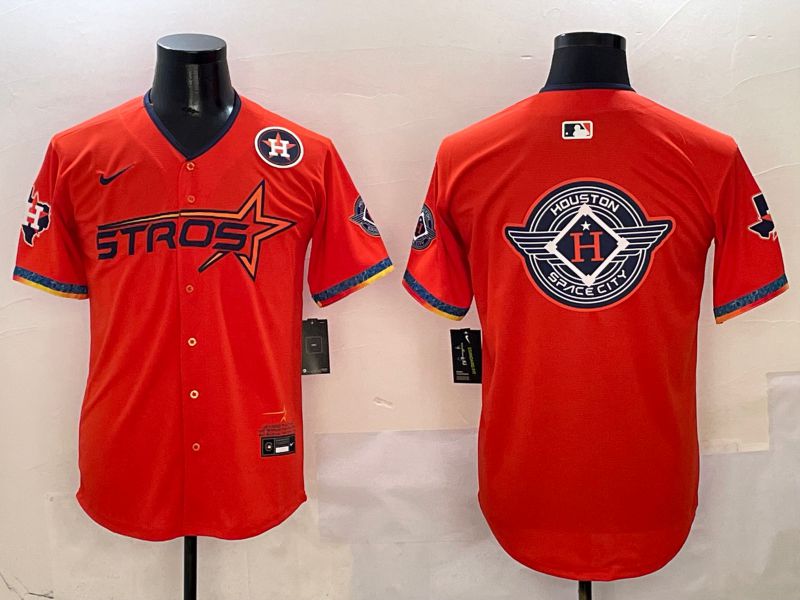 Men Houston Astros Blank Orange Five generation Joint Name 2025 Nike MLB Jersey style 17->houston astros->MLB Jersey